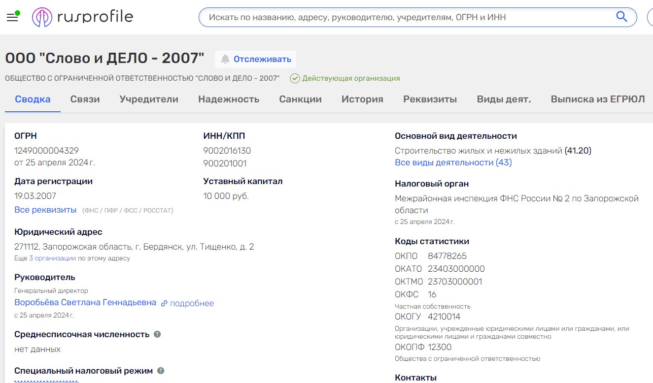 воробйова ооо слово и дело 2007