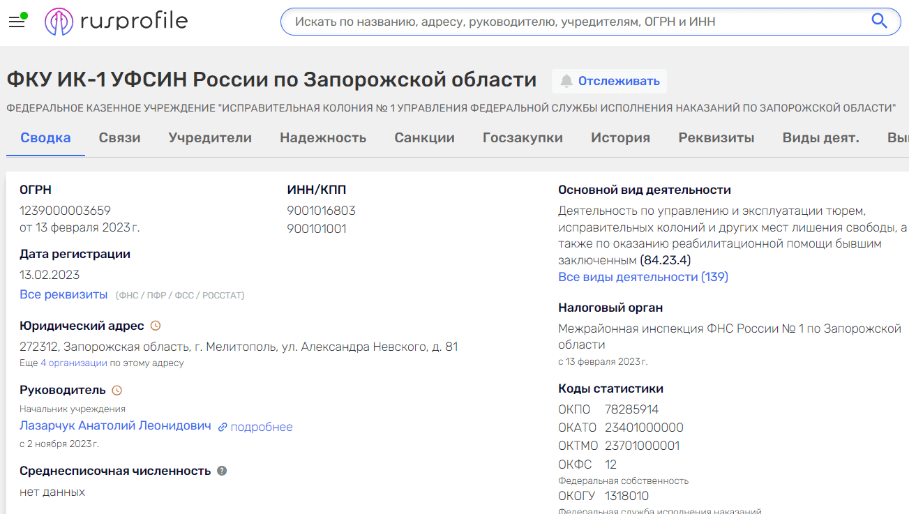 Лазарчук Анатолий Леонидович катівня мелітополь виправна колонія