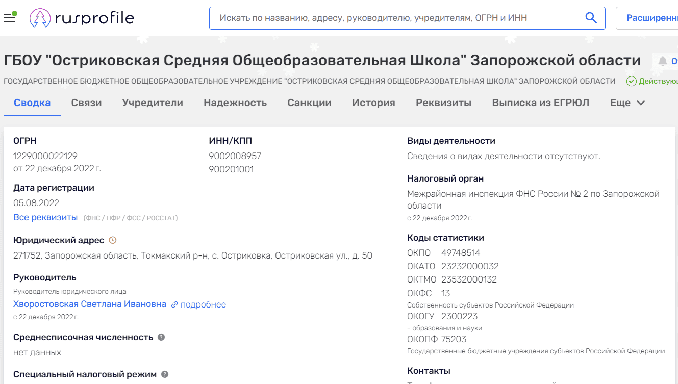 хворостовська світлана школа остриківка