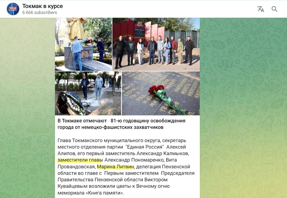 литвин марина токмак