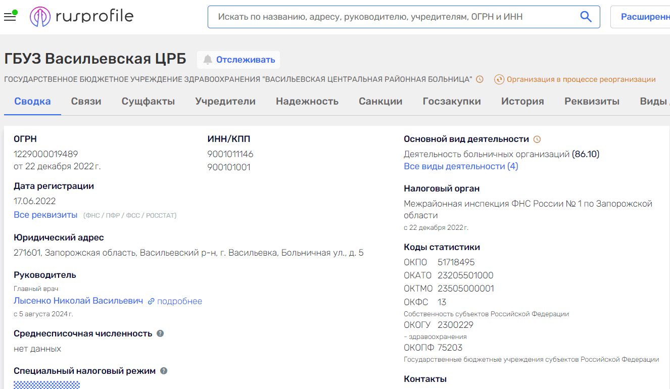 лисенко микола колаборант василівка лікарня