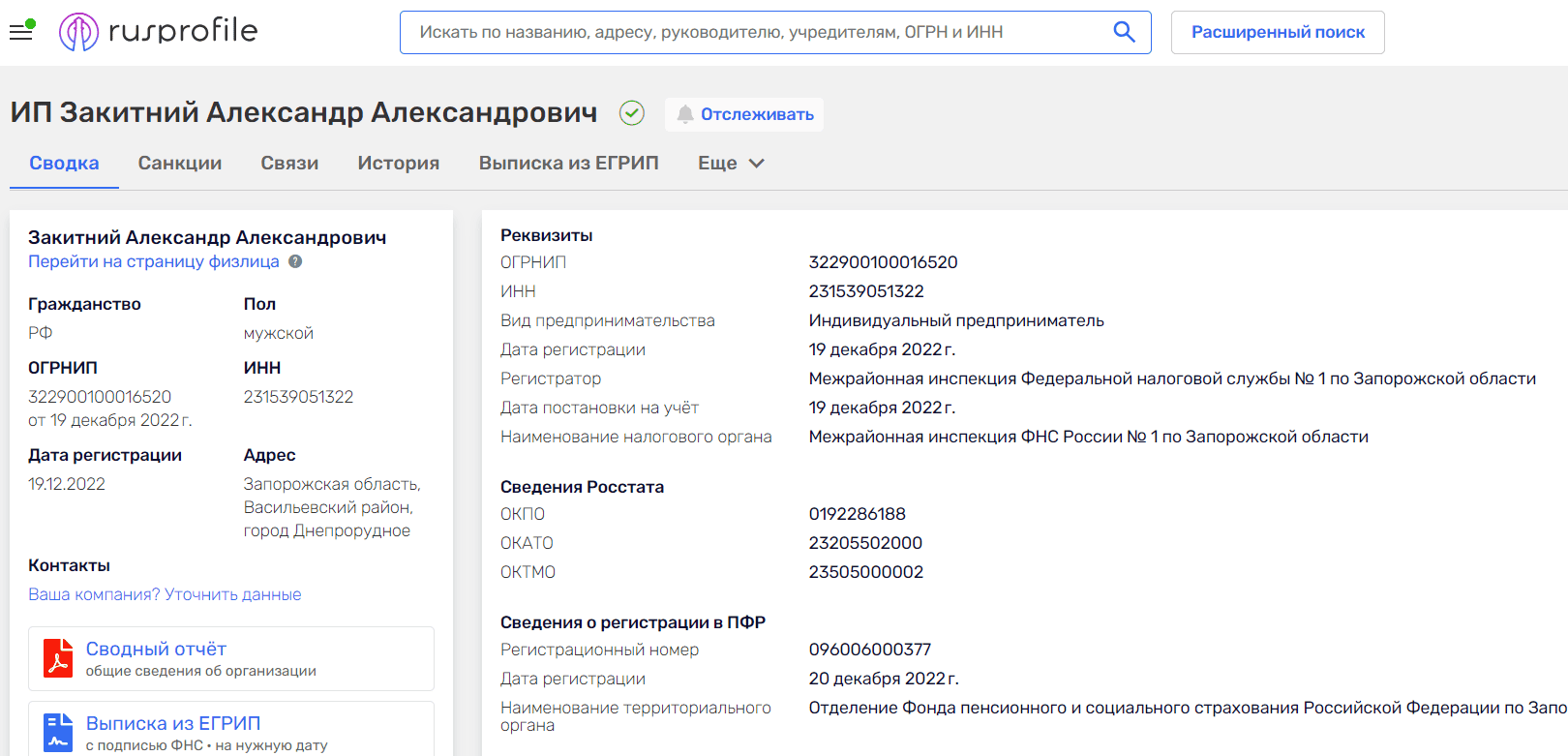 закітній олександр енергодар підприємець