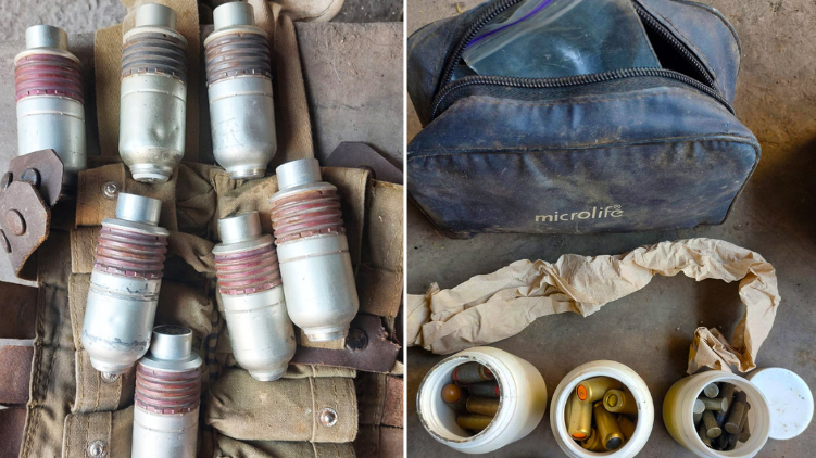 вилучені гранати та набої, Оріхів