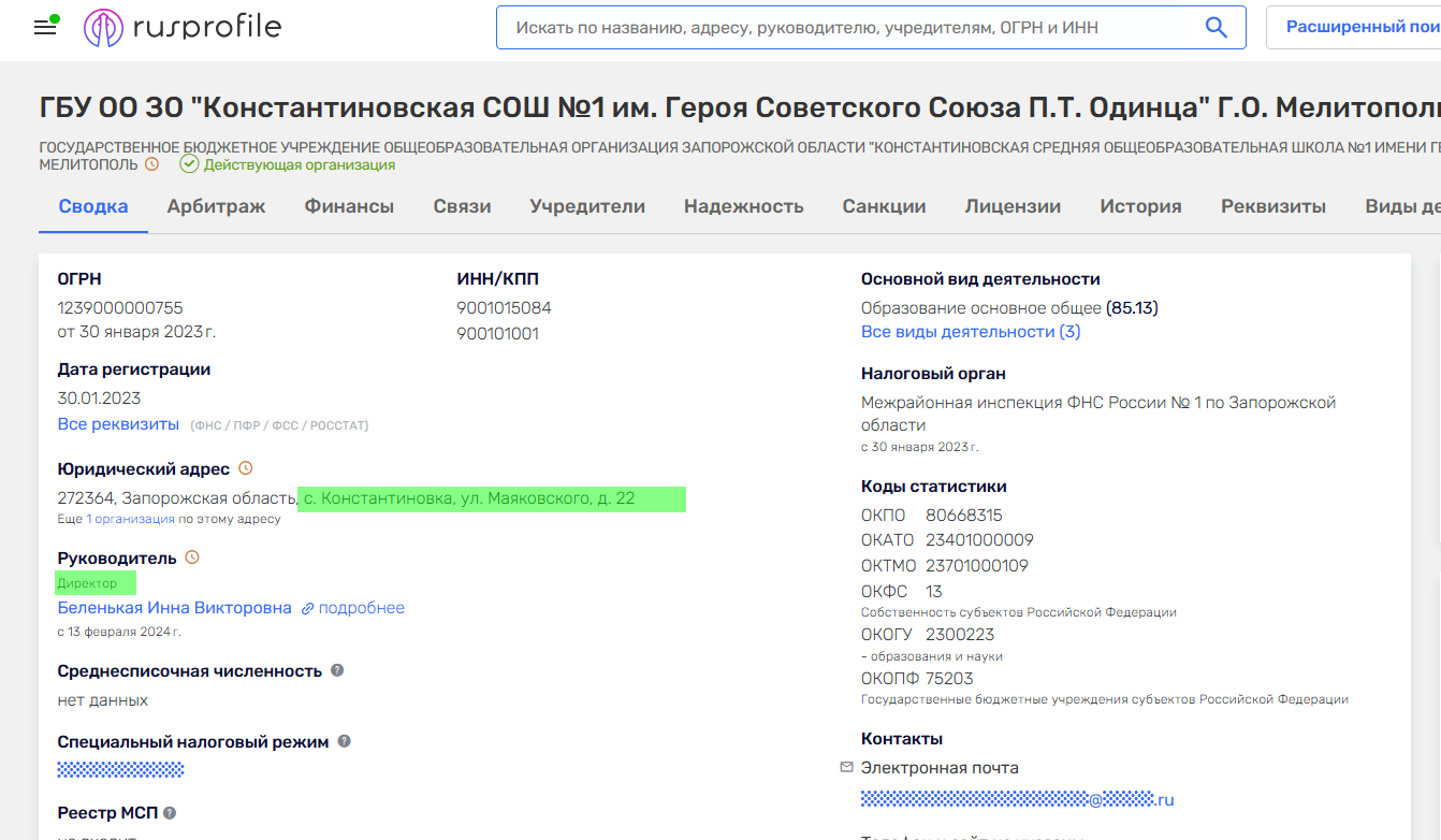 Біленька Інна директор колаборант костянтинівка