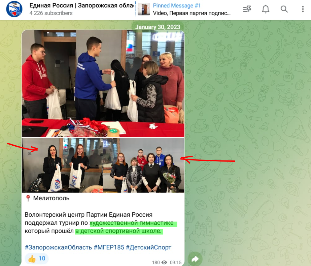 Ткаченко Олена мелитополь колаборантка художня гімнастика