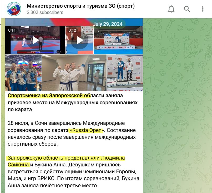 Сайкіна Людмила Русланівна карате мелітополь колаборант