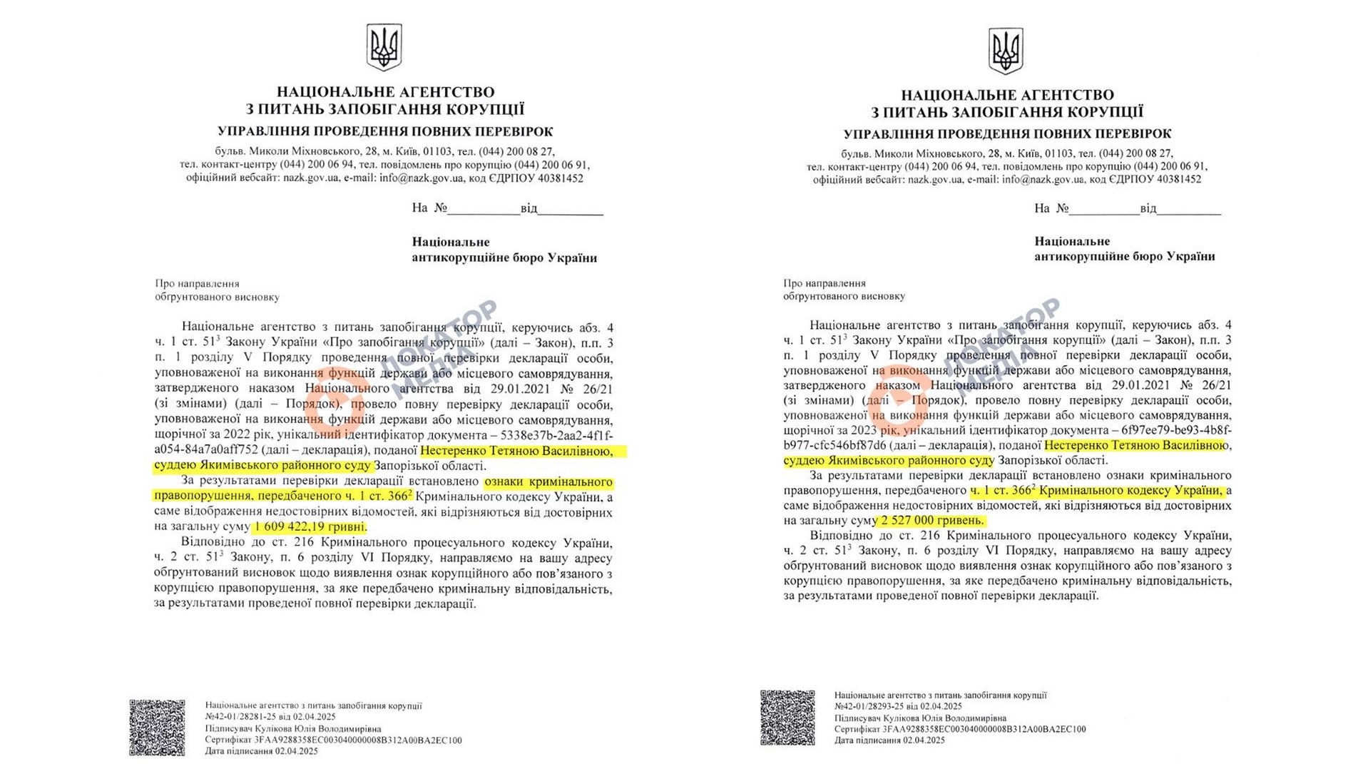 нестеренко тетяна суддя набу